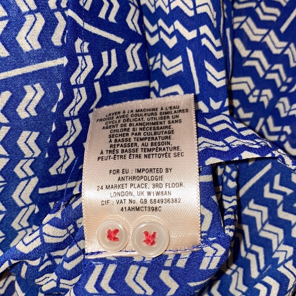 💙 Anthropologie HD in Paris Kaveri Henley Top Size 0/XS - Picture 9 of 9